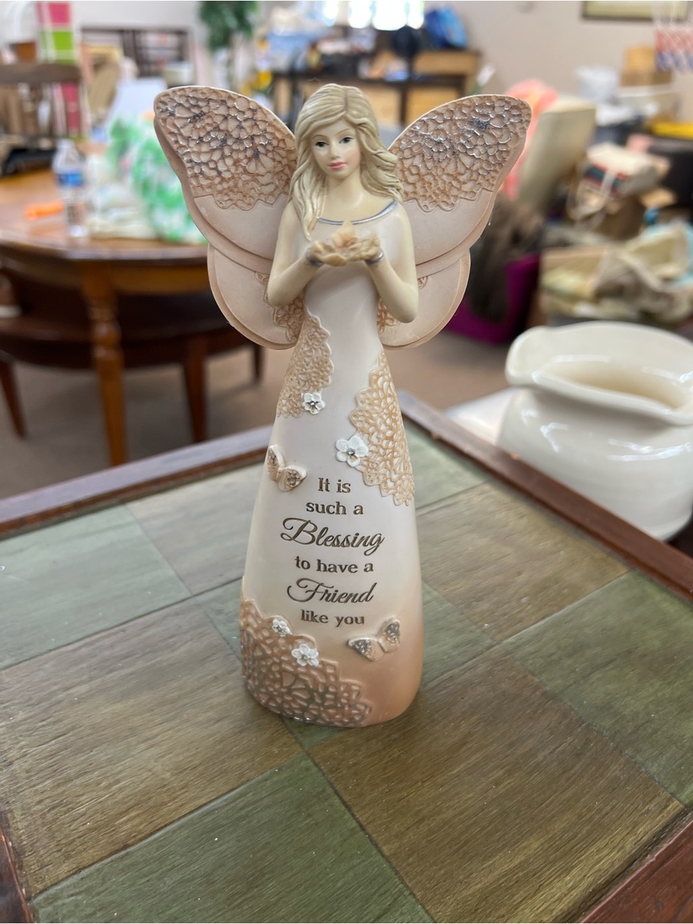 Blessing Butterfly Fairy Figurine - Cream and Tan Home Accent